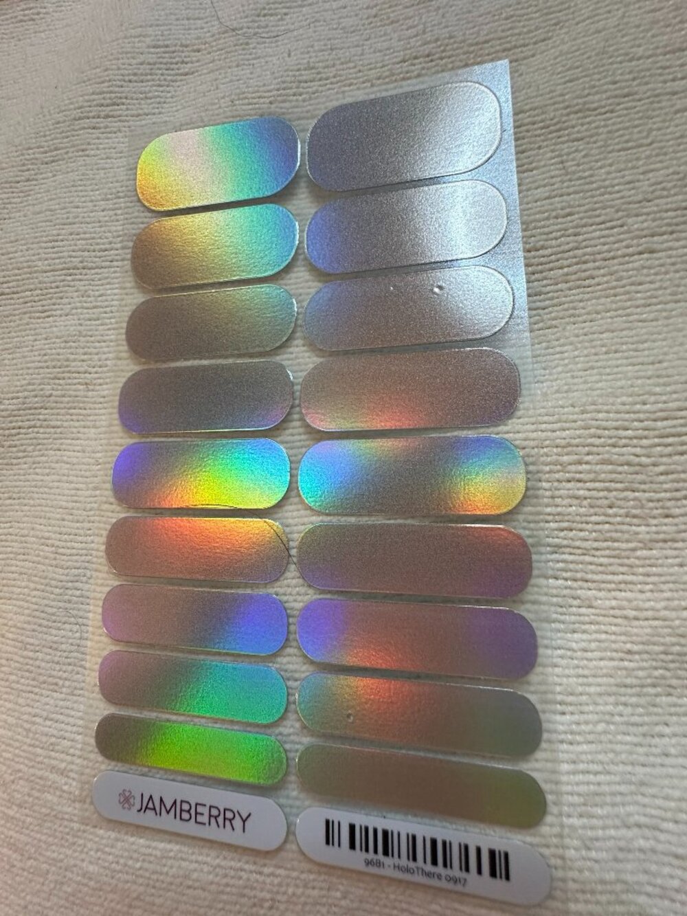 💅Hard to Find Jamberry Nail Wrap, Rare, Holographic Design, Rainbow, Art Deco💅